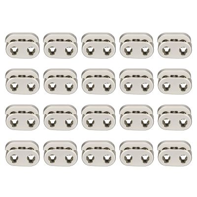 Sourcing Map 20-Piece Metal 2-Hole Cord Locks, 5 mm Shoelace Tips, Silver Tone