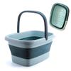 Foot Bath Tub, Multifunctional Home & Travel, 15 L, Portable Folding, 8+54 Foot Spa Massage Set (Pink, 17.5 × 13.4) view 2