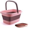 Foot Bath Tub, Multifunctional Home & Travel, 15 L, Portable Folding, 8+54 Foot Spa Massage Set (Pink, 17.5 × 13.4) view 3