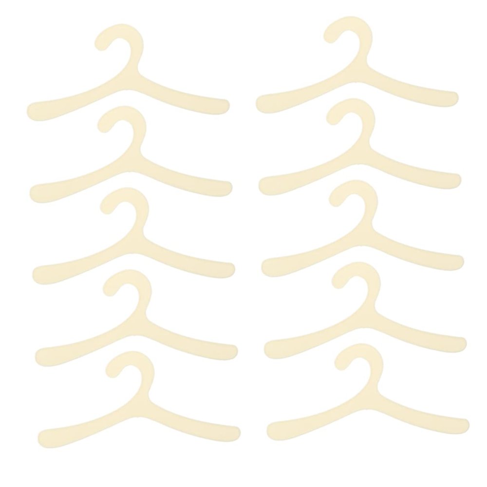 10 White Plastic Hangers for Pet Clothing