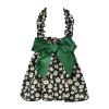 Dog Dress, Comfortable, Soft, Floral Pattern, Cotton, Bow, Halter Dress, Pet Supplies, Gifts for Valentine's Day/Mother's Day/Christmas/Birthdays (Green, XS) view 2