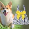 Dog Dress, Comfortable, Soft, Floral Pattern, Cotton, Bow, Halter Dress, Pet Supplies, Gifts for Valentine's Day/Mother's Day/Christmas/Birthdays (Green, XS) view 3