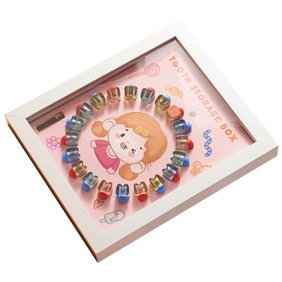 Toyvian Baby Tooth Box for Children with Photo Frame, ABS, White