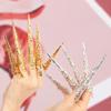 UUYYEO Silver Metal Finger Claw Rings, Long Nail Tips, 10-Piece Set view 2