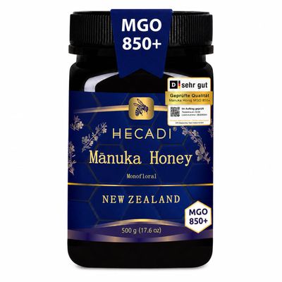 Hecadi Manuka Honey 850+ MGO | Original New Zealand Honey | Certified, Guaranteed MGO Content | 500 g
