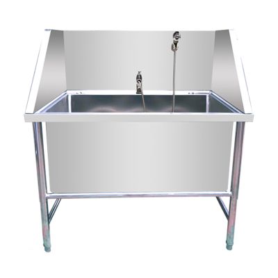 TRGCJGH Stainless Steel Dog Bathtub with Faucet, 135 cm/53.1 in