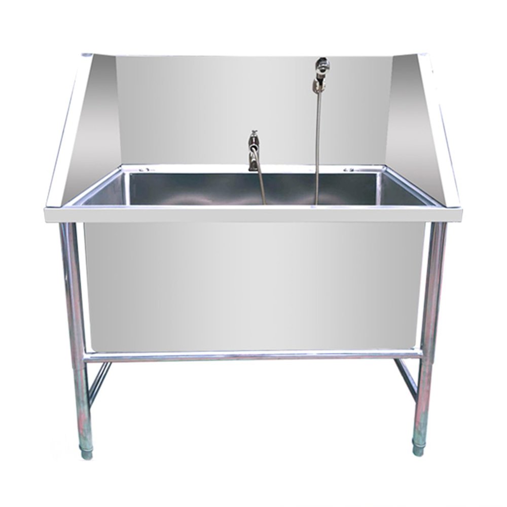 TRGCJGH Stainless Steel Dog Bathtub with Faucet, 135 cm/53.1 in