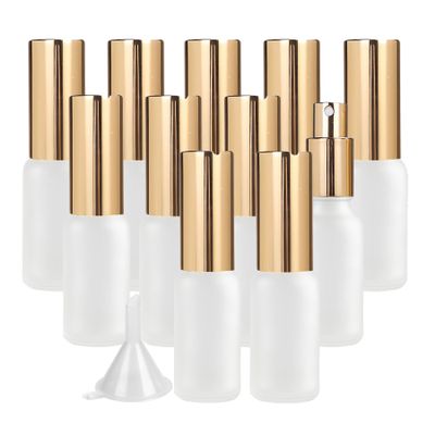 BPZXL 12-Pack 20 mL Refillable Glass Perfume Atomizers with Gold Caps