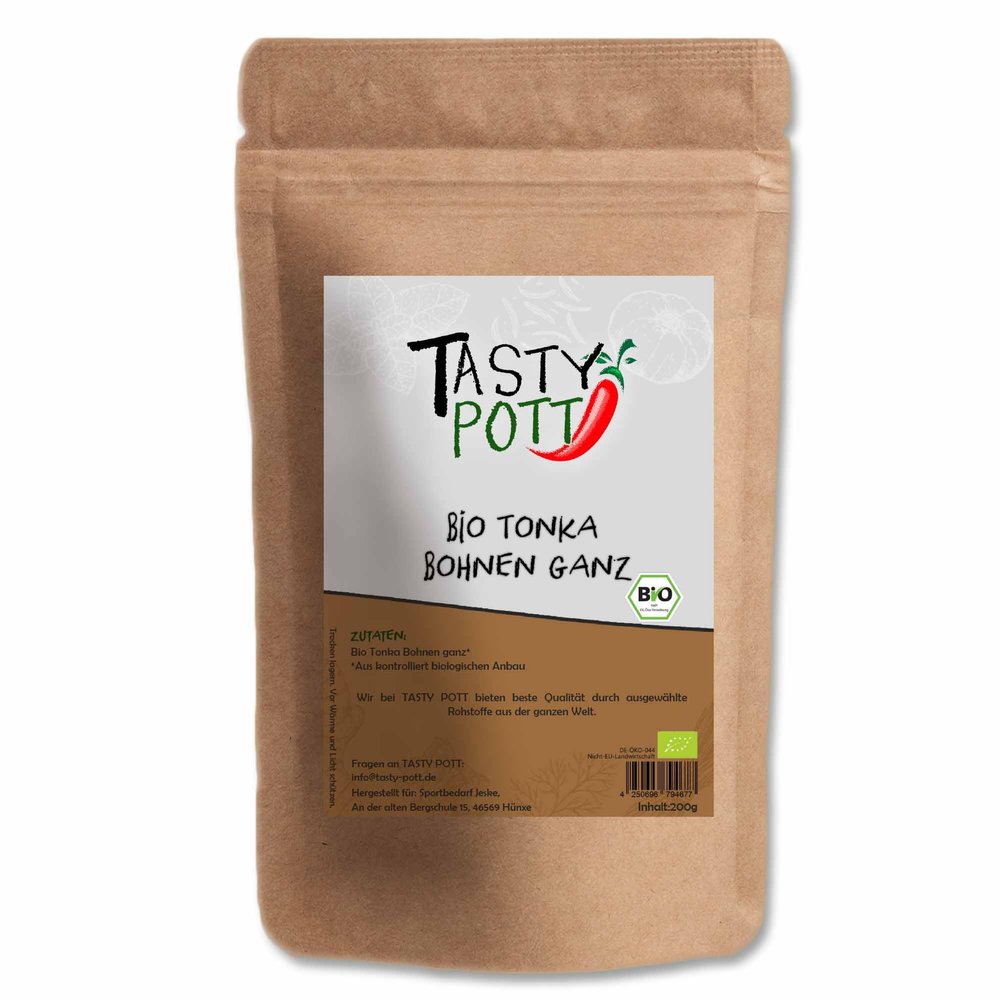 Tasty Pott Organic Whole Tonka Beans, 200 g Bag