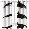 3D Black and White Whale Blackout Curtains with Eyelets, 2-Piece Set, 100 x 160 cm Each view 4