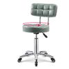 SOVORM Round Rolling Stool with Backrest, 360° Swivel, Adjustable 29.1–33.8 in, PU Leather, 5 Casters (C) The New view 1