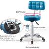 SOVORM Round Rolling Stool with Backrest, 360° Swivel, Adjustable 29.1–33.8 in, PU Leather, 5 Casters (C) The New view 3