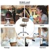 SOVORM Round Rolling Stool with Backrest, 360° Swivel, Adjustable 29.1–33.8 in, PU Leather, 5 Casters (C) The New view 4