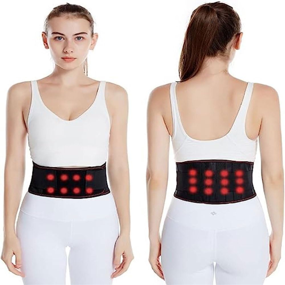 tylxayoxa Back Support Belt with Self-Heating and Lumbar Support, Black, Size L