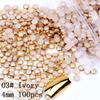 CTLH20 100-Piece 5 mm Ivory Half-Round Pearl Metal Rhinestones for DIY Nail Art view 2