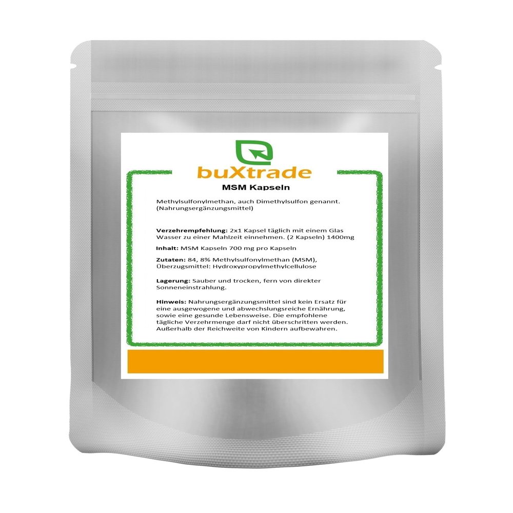 MSM Capsules | Methylsulfonylmethane | Dietary Supplement | 700 mg per Capsule | 2 kg