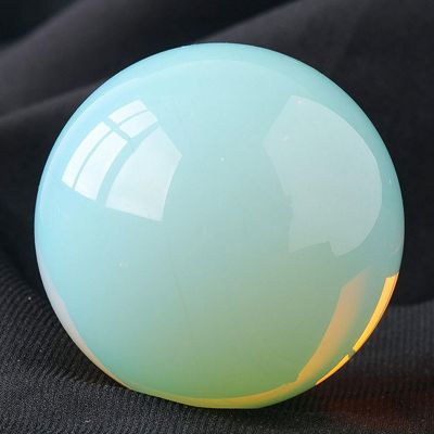 DECORN 2-Inch (50 mm) Opal Healing Crystal Ball with Wooden Stand