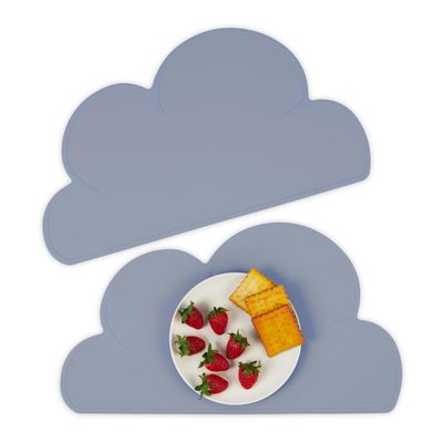 Relaxdays Kids' Placemats, Set of 2, Cloud Design, Non-Slip, Washable, 47.5 x 26.5 cm, Color Choice