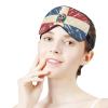Polyester Sleep Eye Mask with Dominican Republic Grunge Flag Design, Light-Blocking, Soft and Comfortable view 4
