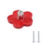 Pufguy 4-Piece Flower-Shaped Rubber Cabinet Knobs, Red view 4