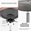 Round Adjustable Rolling Stool, PU Leather, 19.3–25.2 in, Brown view 2
