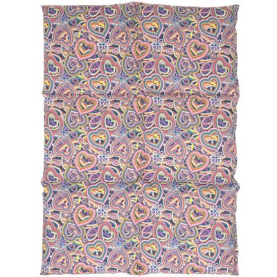 Organic Spelt Grain Pillow, 6-Chamber, 40 x 30 cm, Psychedelic Heart