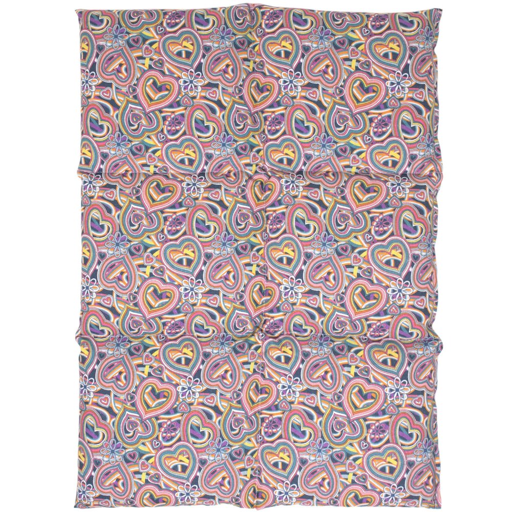 Organic Spelt Grain Pillow, 6-Chamber, 40 x 30 cm, Psychedelic Heart