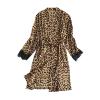 boseucn Sexy Women's Lingerie Set, Silk Robe and Leopard-Print Pajama Set view 1