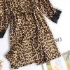 boseucn Sexy Women's Lingerie Set, Silk Robe and Leopard-Print Pajama Set view 2