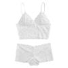 Women's Satin Lace Camisole and Shorts Lingerie Set view 1