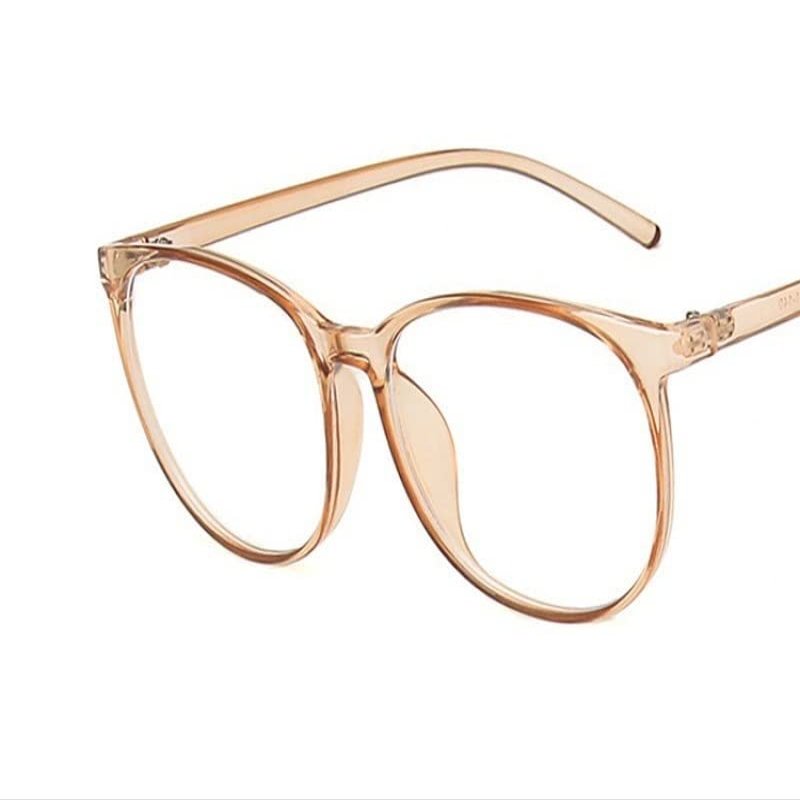 LTSRLL Trendy TR90 Retro Oval Blue-Light Reading Glasses for Women, Cute Classic HD Computer Readers with Anti-Eye-Strain Lenses and Spring Hinges (Color: Orange, Strength: +3.50)