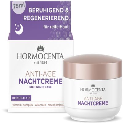 Hormocenta Anti-Age Night Cream 75 ml – Rich Regenerating Care with Vitamin Complex, Allantoin and Macadamia Nut Oil