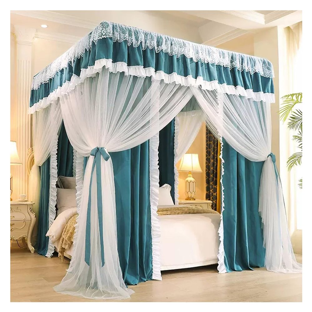 CENAP Four Seasons Double-Layer Bed Canopy, Decorative Curtains for Adult and Girls' Bedrooms, for 1.5 m, 1.8 m and 2 m Wide Beds
