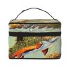 Brook Trout Fishing Print Makeup Bag, Large Capacity Travel Organizer view 1