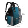 Aerial Ocean Printed Diaper Backpack, Large Capacity, Black, One Size view 2