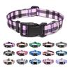 Mercano Adjustable Dog Collar, Soft Nylon Comfort & Durable Patterned Collar for Small Medium Large Dogs Puppies Cats (M, Plaid Purple) view 1