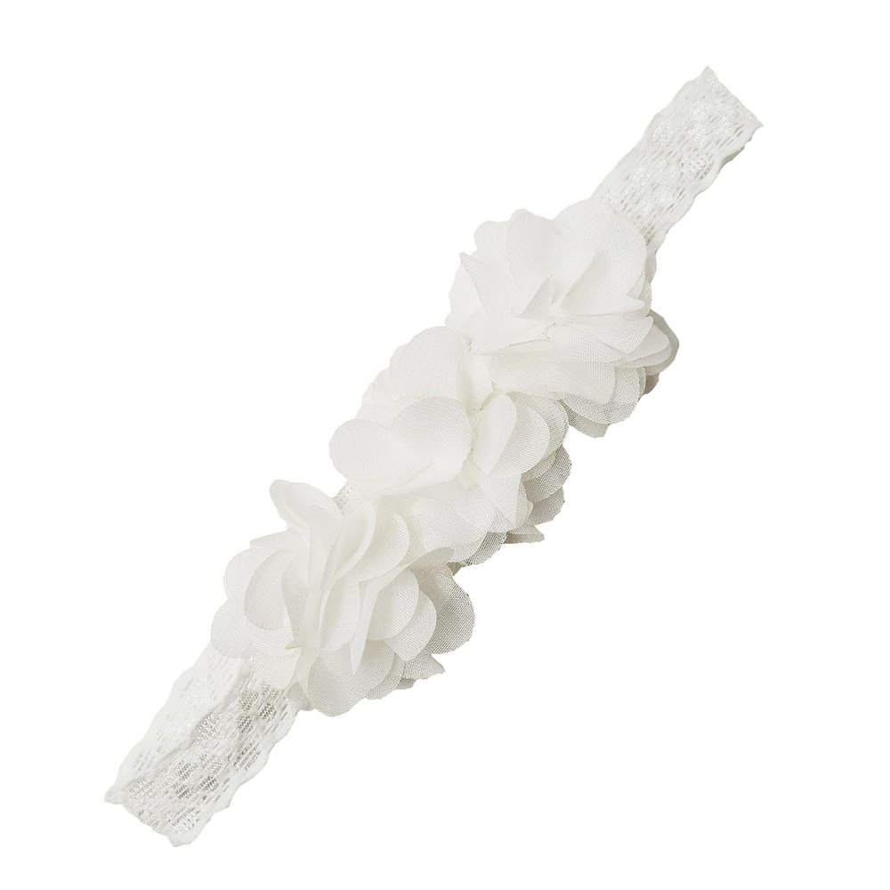 1 Pc Baby Floral Elastic Headband with Pearl and Rhinestones