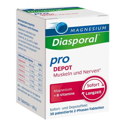 Magnesium-Diasporal Pro Depot Tablets for Muscles and Nerves, 30 Tablets