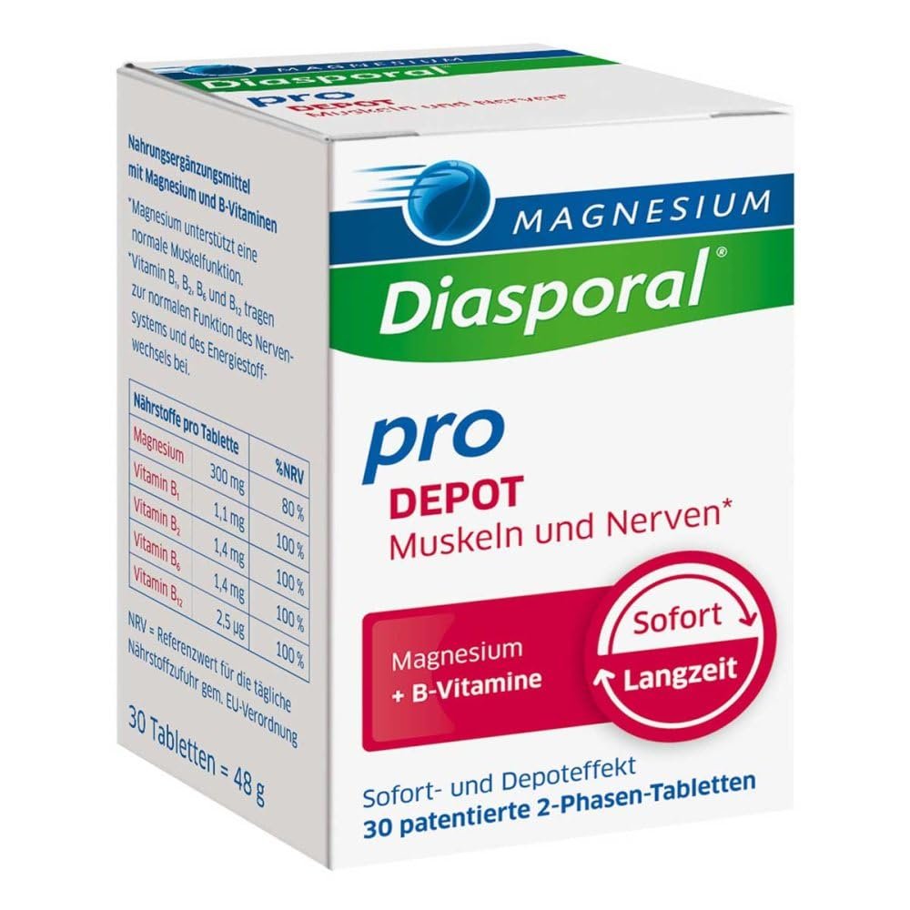 Magnesium-Diasporal Pro Depot Tablets for Muscles and Nerves, 30 Tablets