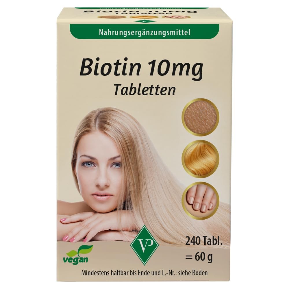 Biotin 10 mg High-Dose Vegan Tablets, 240 Count