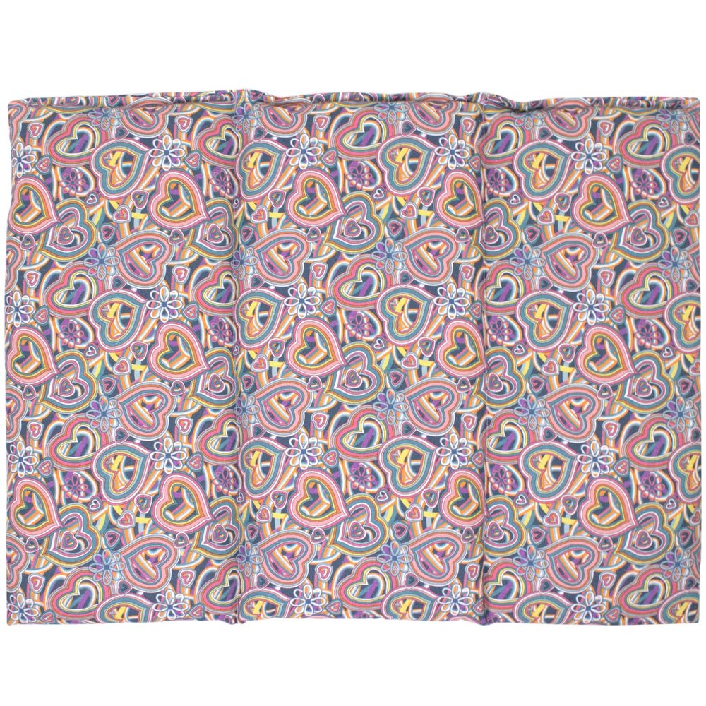 Giraffenland 3-Chamber 40 x 30 cm Currant Seed Pillow, Organic Cotton, Psychedelic Heart