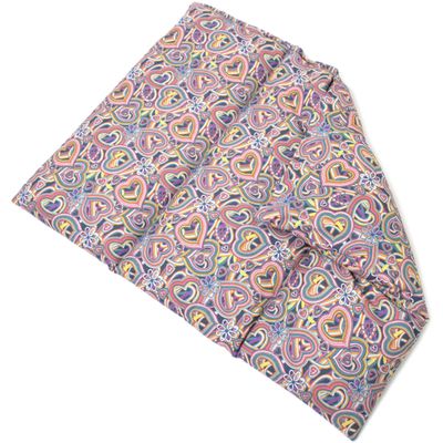 Cherry Pit Pillow 40 x 30 cm, 3-Chamber, Organic Fabric "Psychedelic Heart"