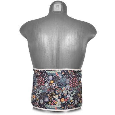 XXL Grape Seed Heat Belt with Hook-and-Loop Fastener, 135 cm, 7-Chamber, Organic Fabric “Underwater”