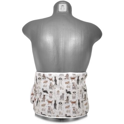 Organic Spelt Heat Belt with Hook-and-Loop Fastener, Approx. 135 cm, 7 Chambers, "Lovely Dogs"