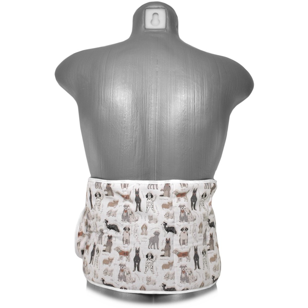Organic Spelt Heat Belt with Hook-and-Loop Fastener, Approx. 135 cm, 7 Chambers, "Lovely Dogs"