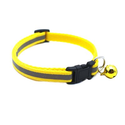 Newtensina Cute Reflective Cat Collar with Bell - Yellow