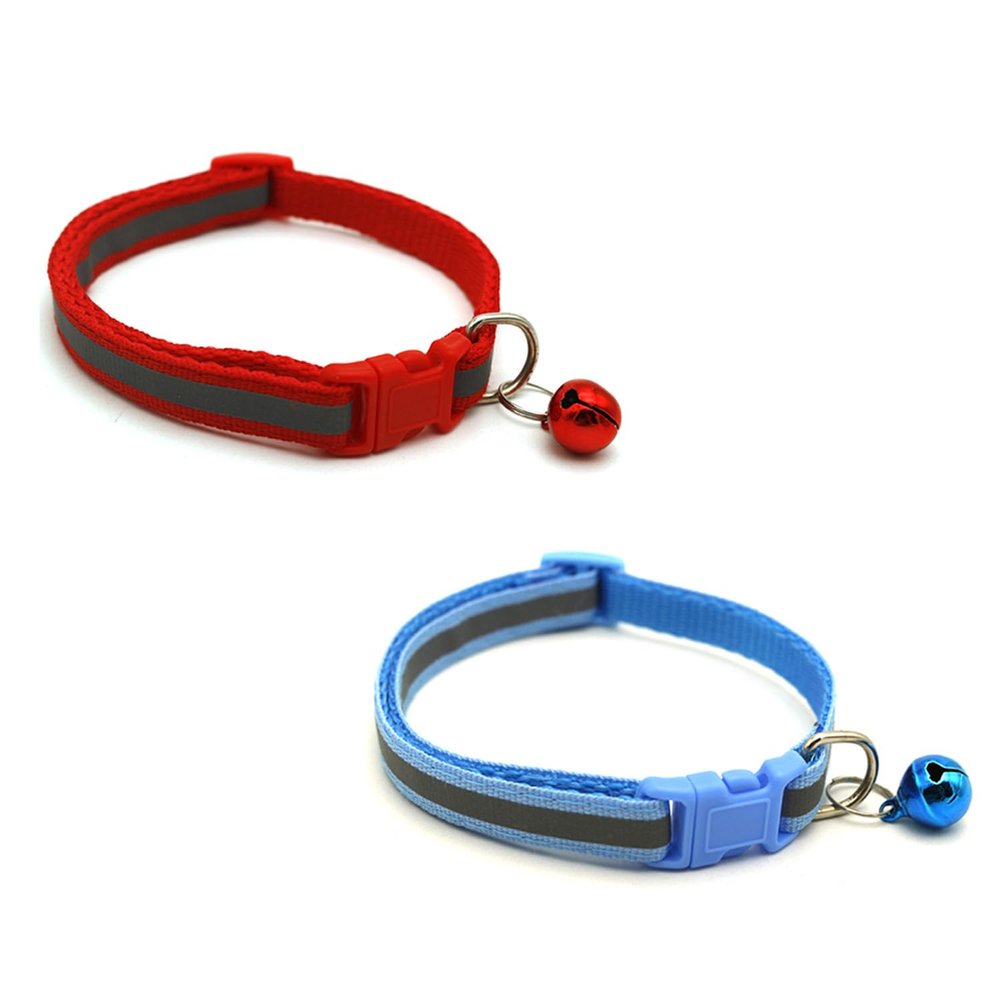 Newtensina Reflective Cat Collar, Red/Blue, 2 Pack