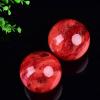 DECORN Red Clear Fused Quartz Crystal Ball | Red Obsidian Ball | Natural Red Crystal Ruby Ball for Meditation, Healing, Feng Shui, 3 in (8 cm) view 3