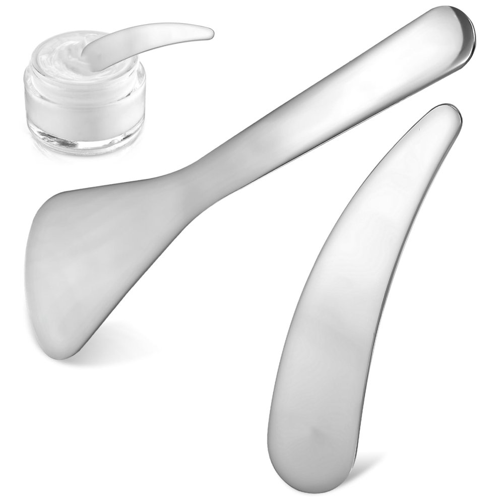 Stainless Steel Eye Cream Spatulas, 2-Piece Set for Skin Care and Travel
