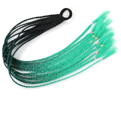 60 cm Color-Mix Braided Ponytail Extension with Elastic Band for Girls